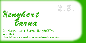 menyhert barna business card